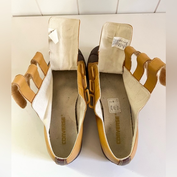 Jack Purcell Converse Leather Sneakers with straps US size 8 Gold Brown - Picture 7 of 15